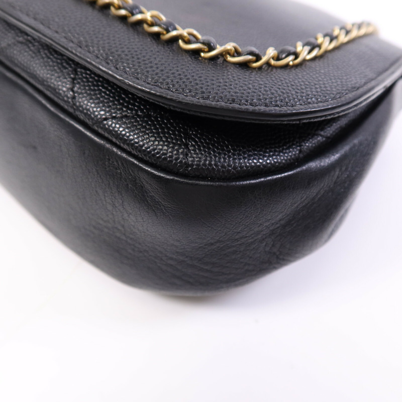 CHANEL 牛皮皮革Chain Shoulder Bag金扣鏈帶肩背袋-9