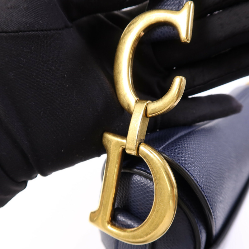 Dior 牛皮皮革Saddle金扣肩背袋-9