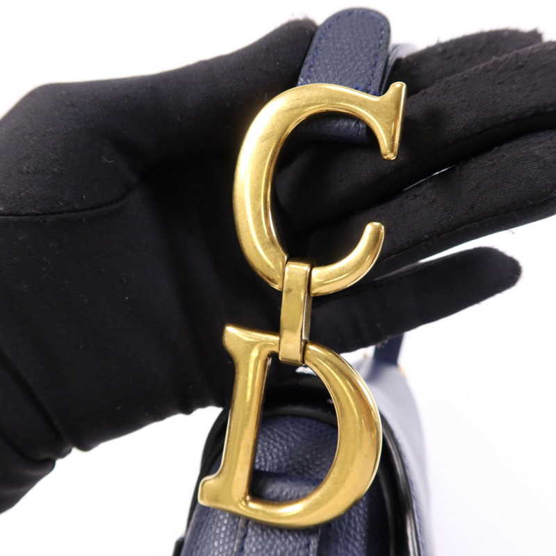 Dior 牛皮皮革Saddle金扣肩背袋-10