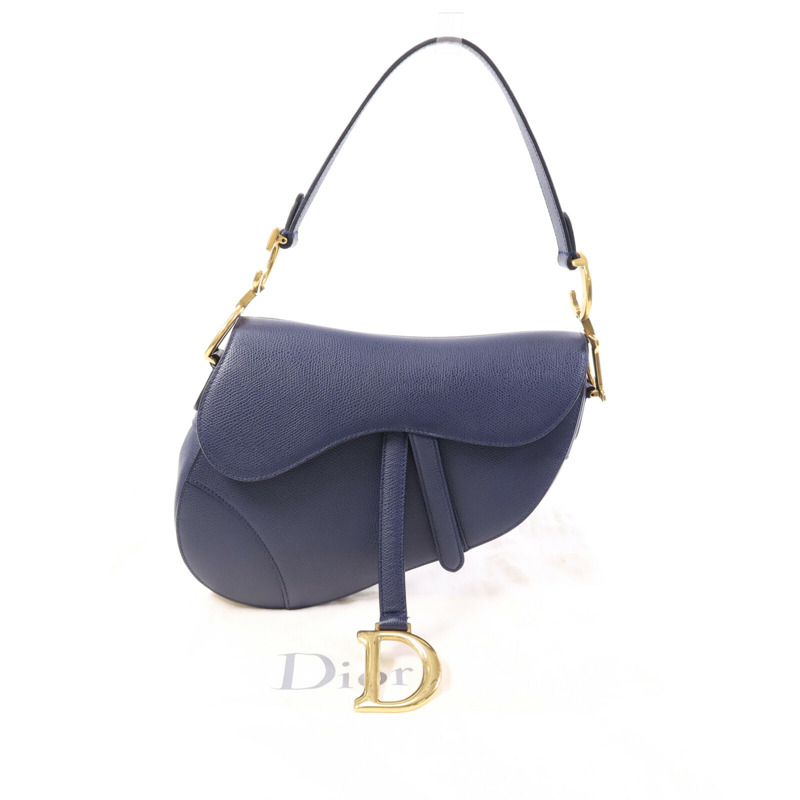 Dior 牛皮皮革Saddle金扣肩背袋-17