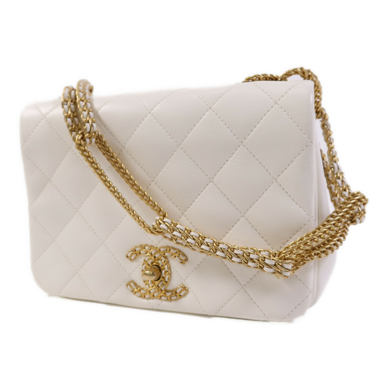 CHANEL 牛皮皮革Chain Shoulder Bag 金扣鏈帶肩背袋-2