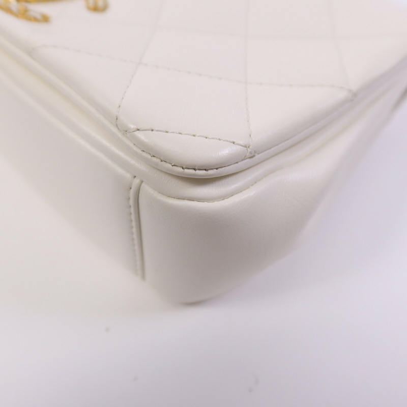 CHANEL 牛皮皮革Chain Shoulder Bag 金扣鏈帶肩背袋-9