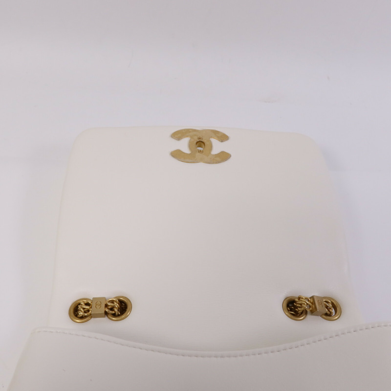 CHANEL 牛皮皮革Chain Shoulder Bag 金扣鏈帶肩背袋-14