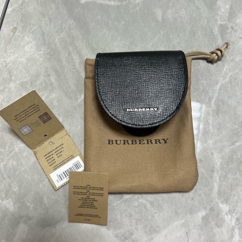 Burberry 黑色真皮零錢包-2