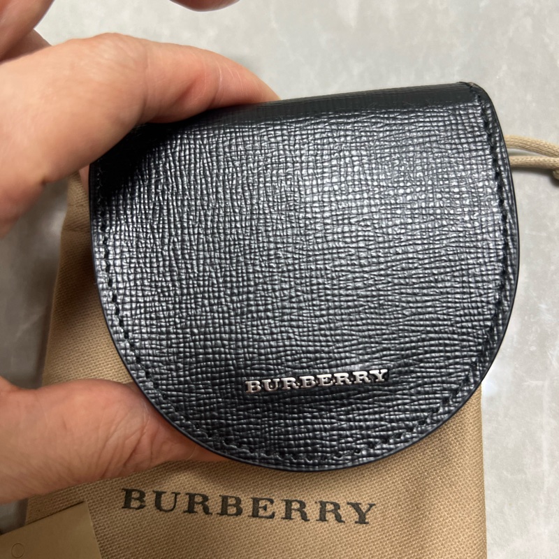 Burberry 黑色真皮零錢包-3