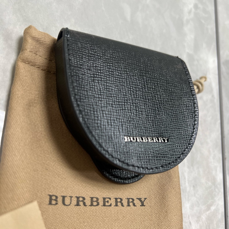 Burberry 黑色真皮零錢包-4