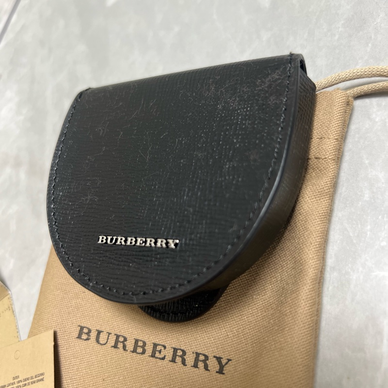 Burberry 黑色真皮零錢包-5