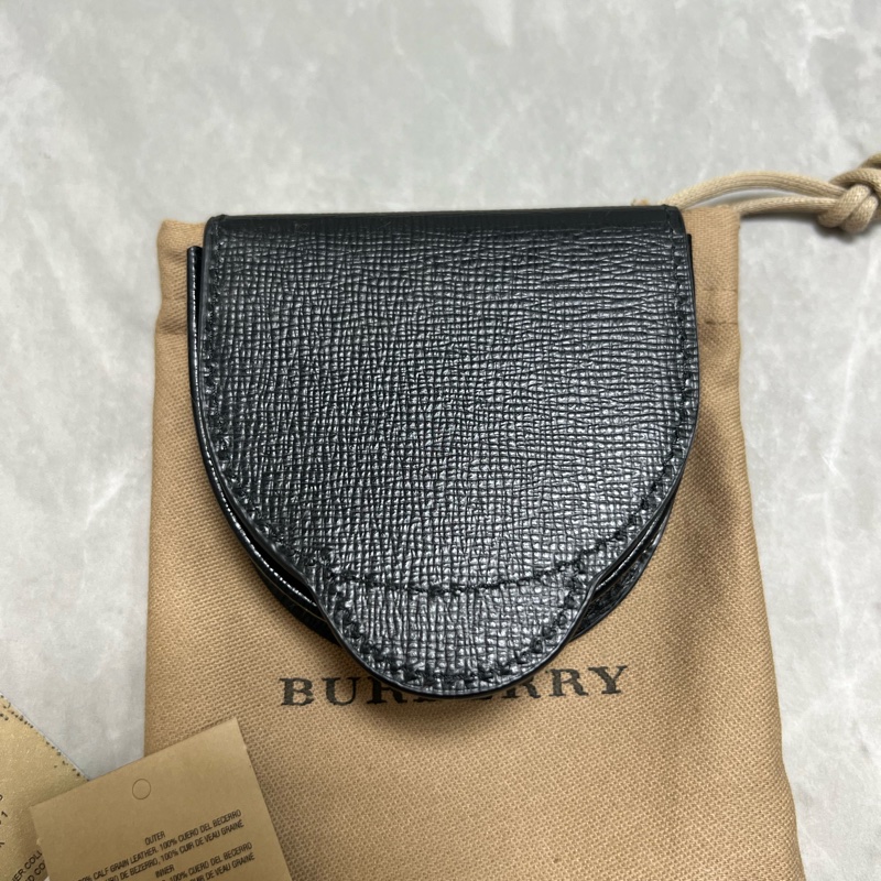 Burberry 黑色真皮零錢包-6