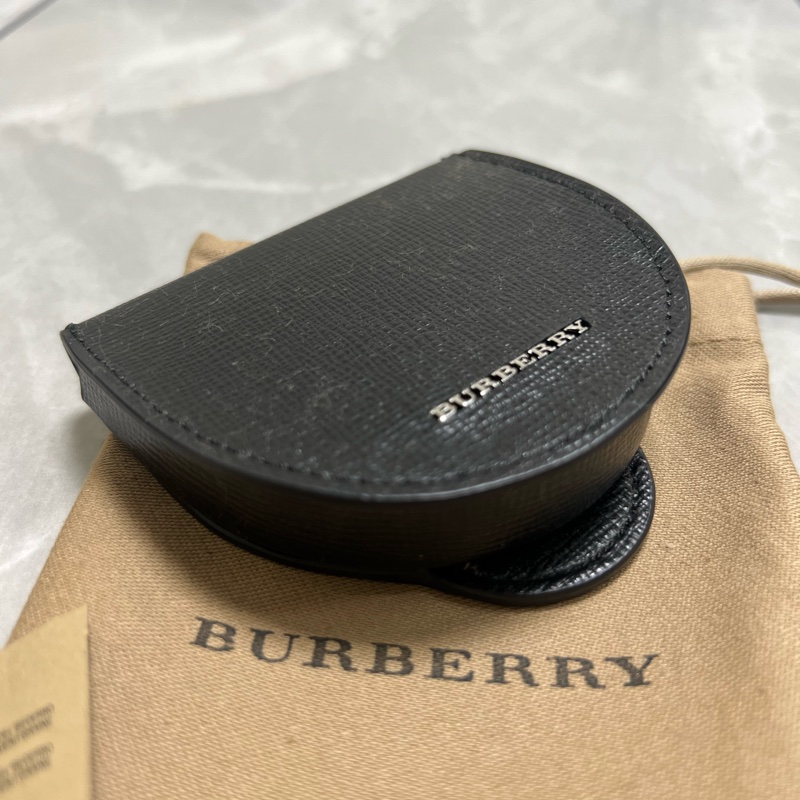 Burberry 黑色真皮零錢包-7