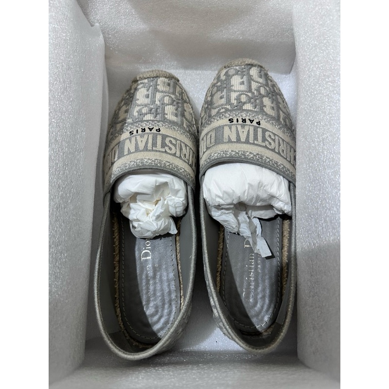 Dior麻底帆布鞋 灰/37-2