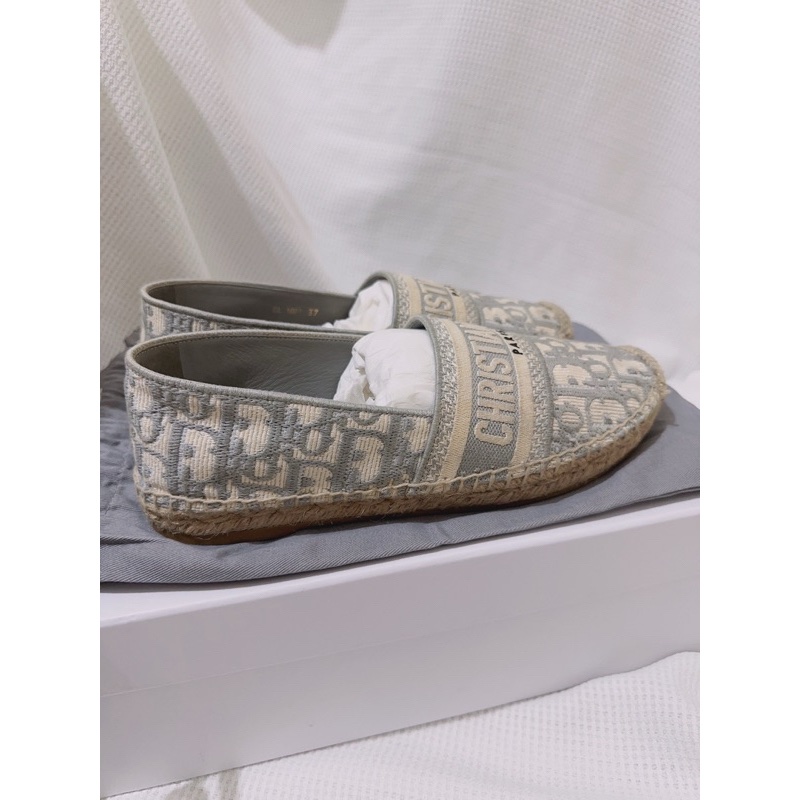 Dior麻底帆布鞋 灰/37-3