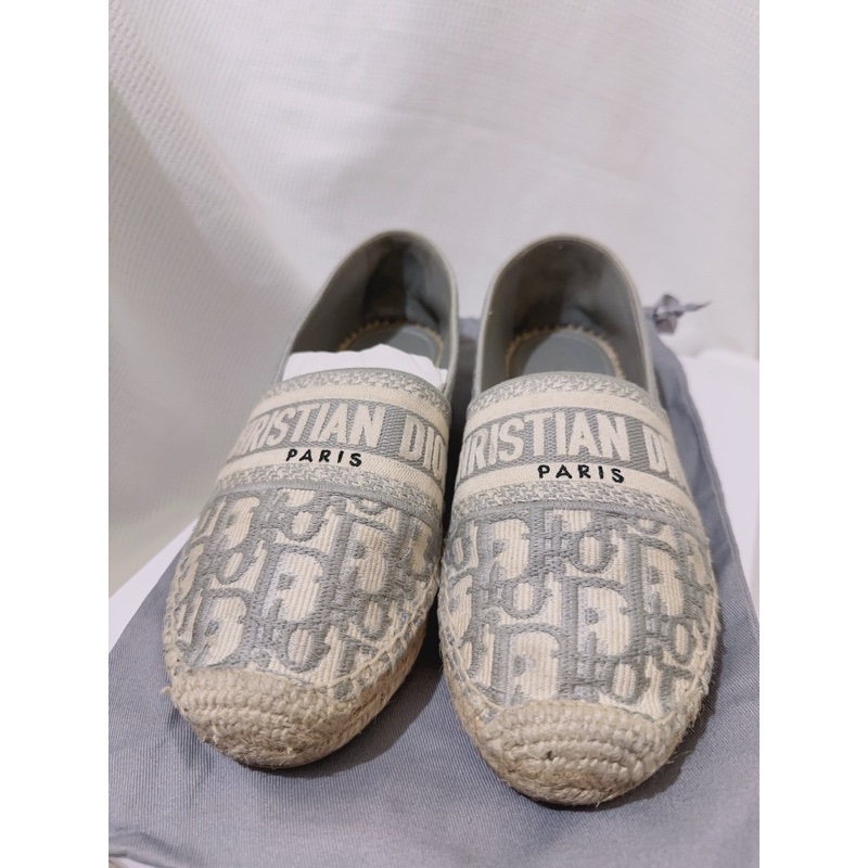 Dior麻底帆布鞋 灰/37-5