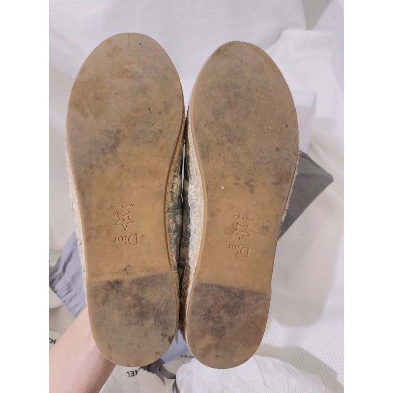 Dior麻底帆布鞋 灰/37-8