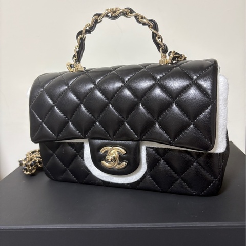 絕版手柄 Chanel 23k 手柄cf20 大mini 黑金 香奈兒