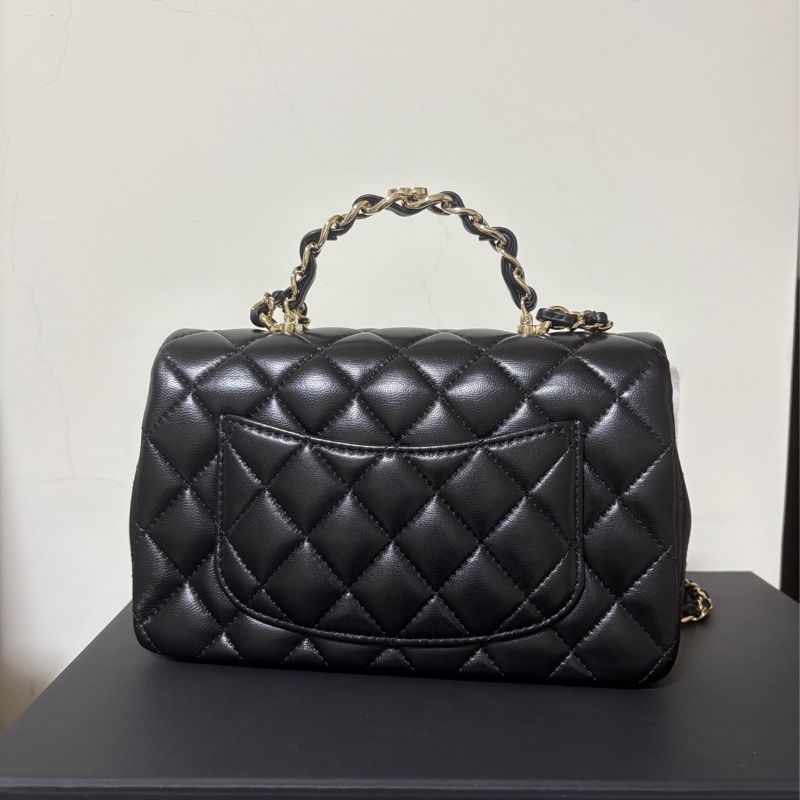 絕版手柄 Chanel 23k 手柄cf20 大mini 黑金 香奈兒-1