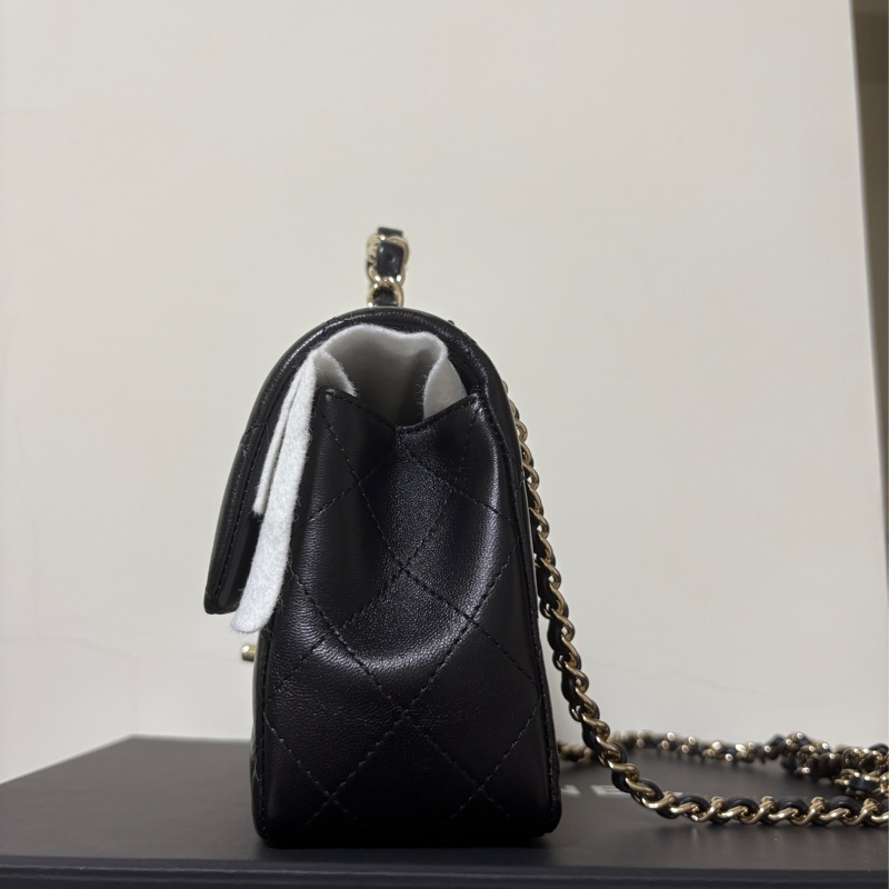 絕版手柄 Chanel 23k 手柄cf20 大mini 黑金 香奈兒-3