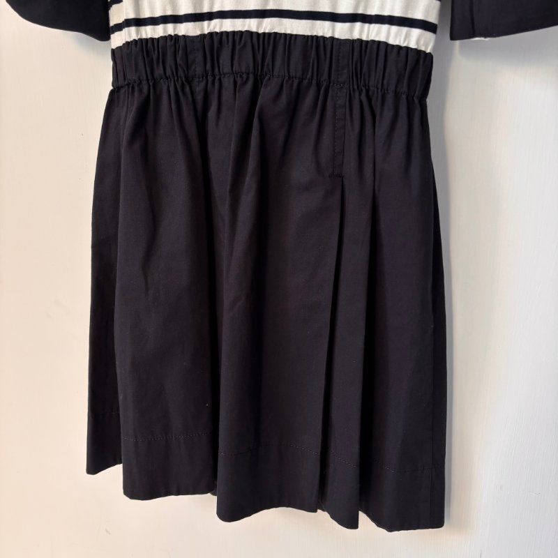 ::BURBERRY:: 戰馬刺繡 白色橫條紋洋裝 38號-13