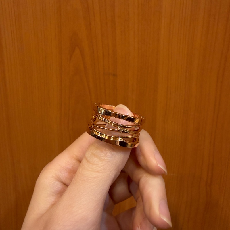 Bvlgari 750玫瑰金B.Zero 1簍空戒指353605-2