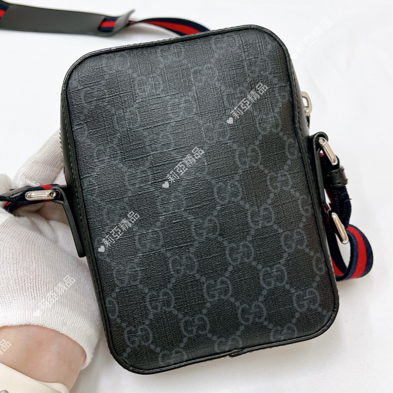 莉亞精品♡Gucci 598103 黑灰相機包 二手-3