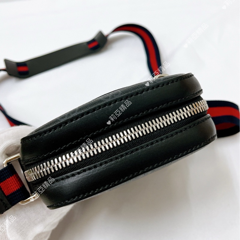 莉亞精品♡Gucci 598103 黑灰相機包 二手-4