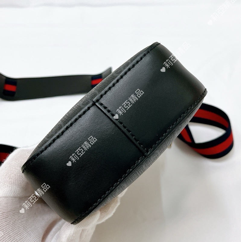 莉亞精品♡Gucci 598103 黑灰相機包 二手-5