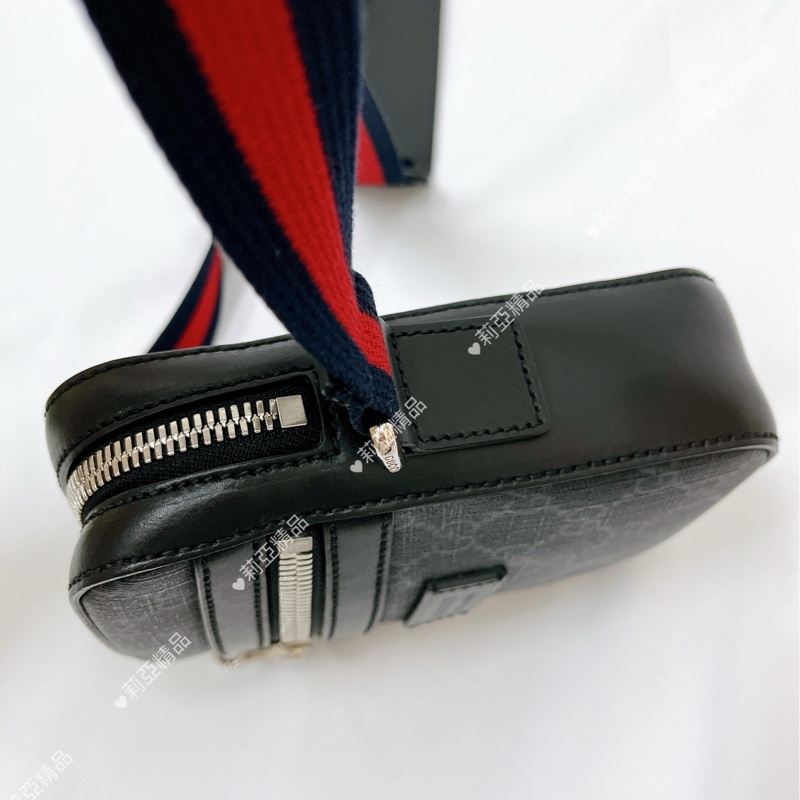 莉亞精品♡Gucci 598103 黑灰相機包 二手-7