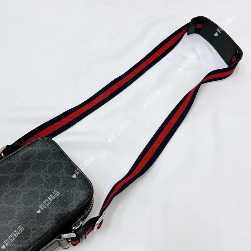莉亞精品♡Gucci 598103 黑灰相機包 二手-16