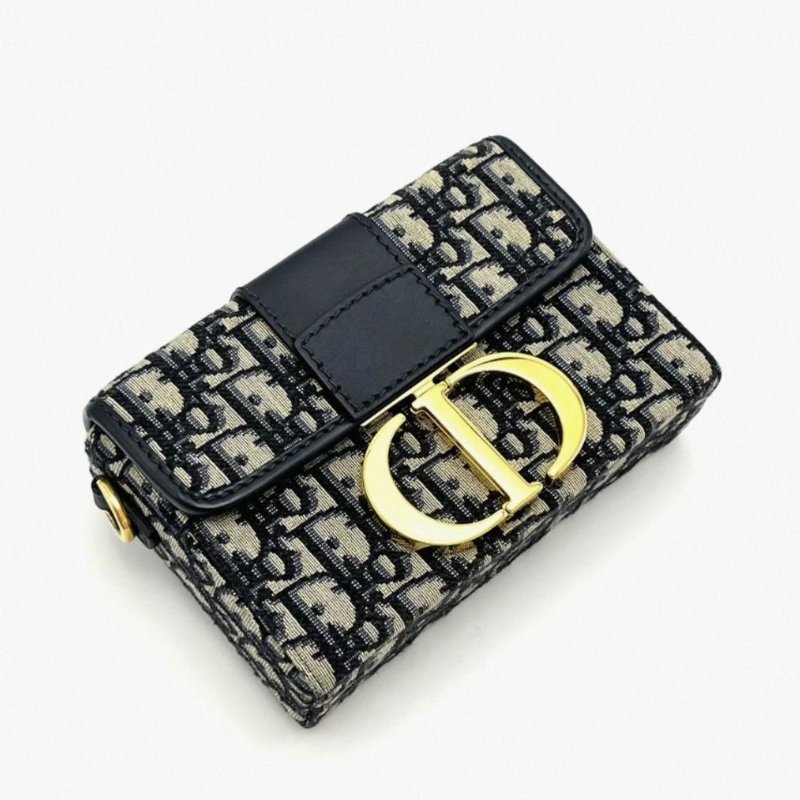 DIOR 老花刺繡金扣 mini蒙田盒子包 17.5*12*5.5 98新配件塵袋-2