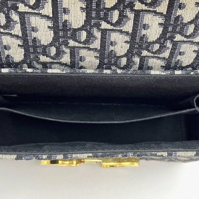 DIOR 老花刺繡金扣 mini蒙田盒子包 17.5*12*5.5 98新配件塵袋-4