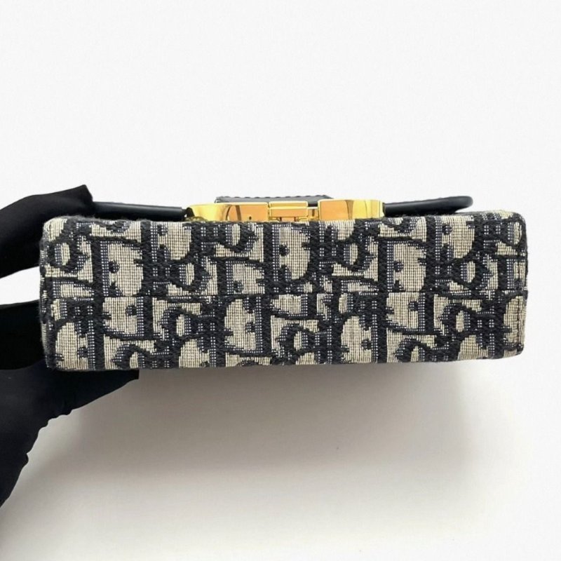 DIOR 老花刺繡金扣 mini蒙田盒子包 17.5*12*5.5 98新配件塵袋-5