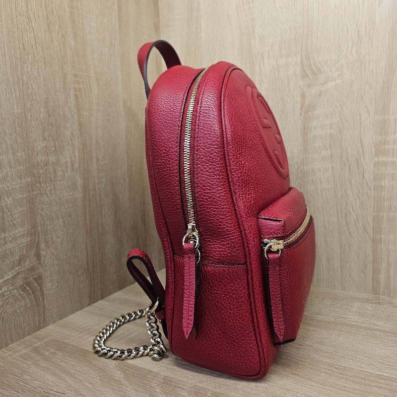 [福利出清❣️] Gucci紅牛皮Soho金釦後背包-1