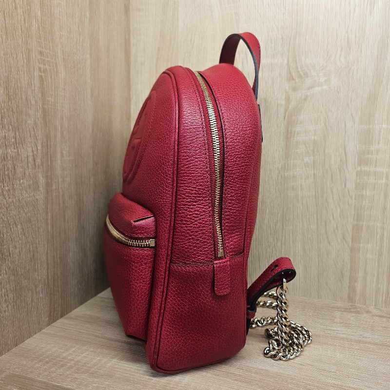 [福利出清❣️] Gucci紅牛皮Soho金釦後背包-3