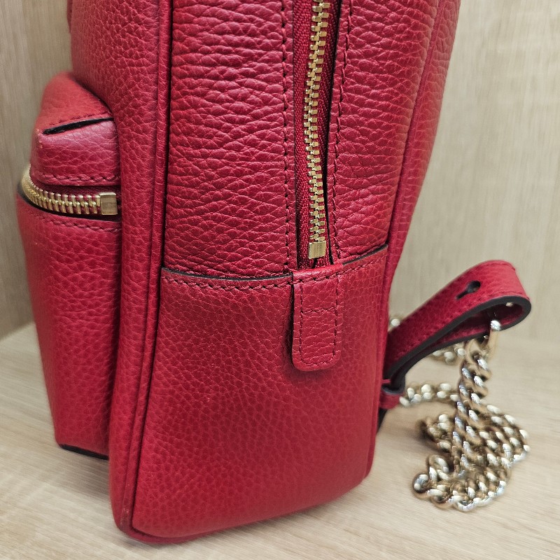 [福利出清❣️] Gucci紅牛皮Soho金釦後背包-5