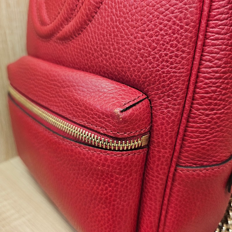 [福利出清❣️] Gucci紅牛皮Soho金釦後背包-6