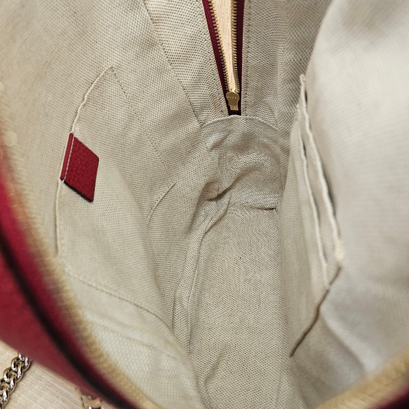 [福利出清❣️] Gucci紅牛皮Soho金釦後背包-16