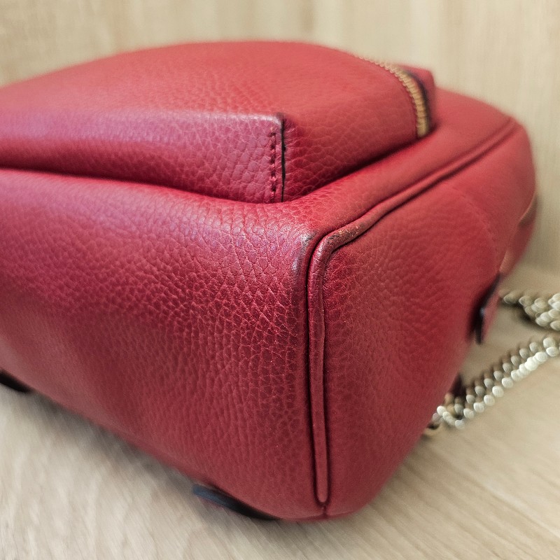 [福利出清❣️] Gucci紅牛皮Soho金釦後背包-20