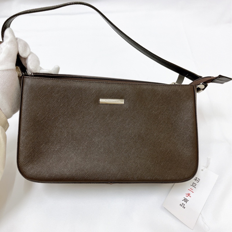 莉亞精品♡Burberry vintage腋下包 咖 二手-3