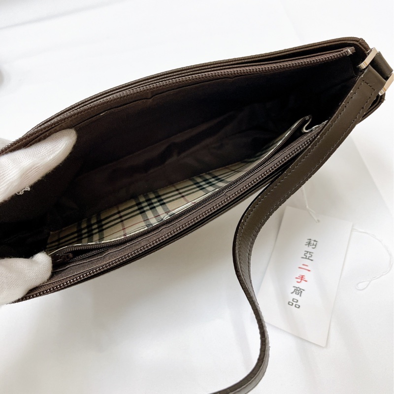 莉亞精品♡Burberry vintage腋下包 咖 二手-13