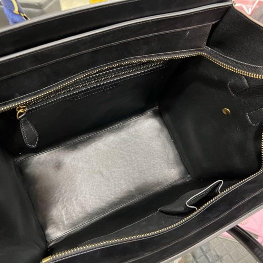 ㊣東區正精品㊣CELINE Micro 黑色灰色蟒蛇皮紋手提包冏包中型 RZ6080-2