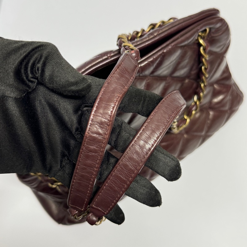 （質感超好👍） Chanel 皺紋牛皮 保齡球包 肩背+腋下+斜背包-25