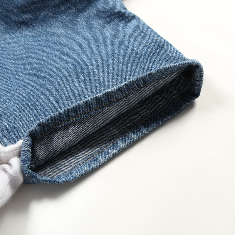 香奈兒 COCO 標誌羈絆牛仔褲 #36 棉質海軍藍二手-10