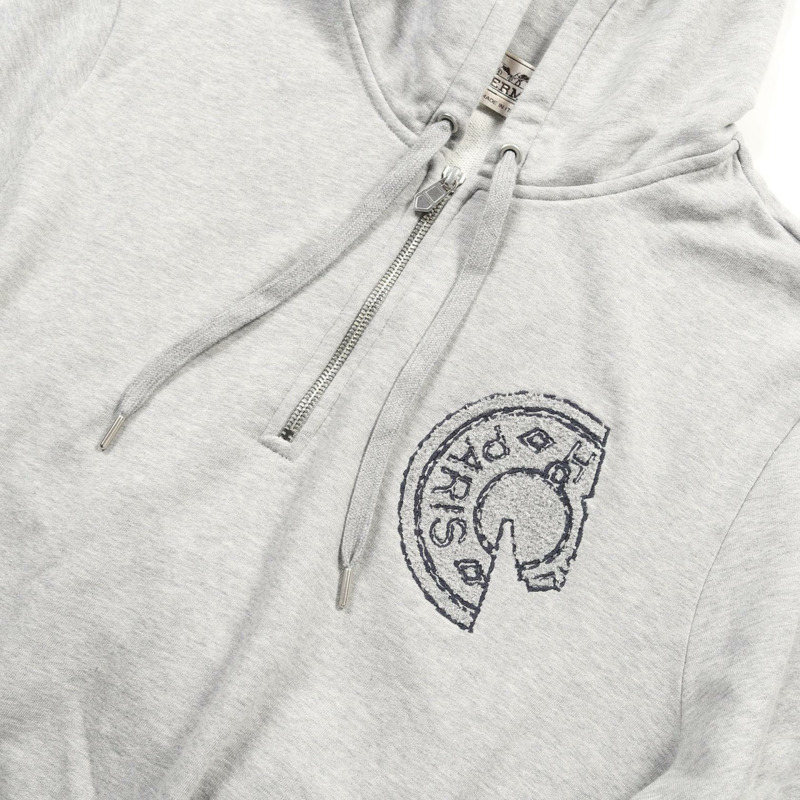 愛馬仕 Clou de Selle 連帽衫，M 碼，純棉，灰色，二手男士-5