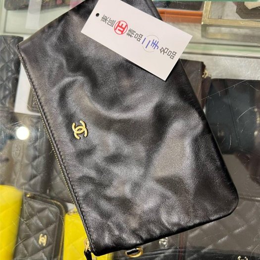 東區正精品㊣CHANEL 22 BAG AS3262 香奈兒黑色全皮金字金幣金鍊肩背包購物袋包大款 RZ6082-3