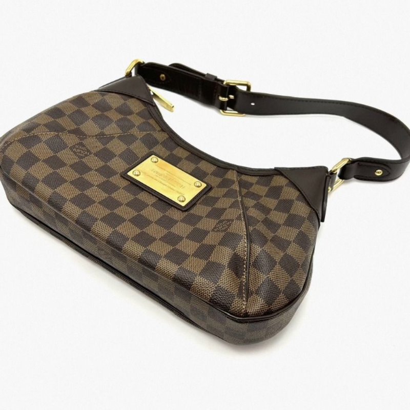 LV 棕棋盤南瓜腋下包 32*21*6 98新配件塵袋-2