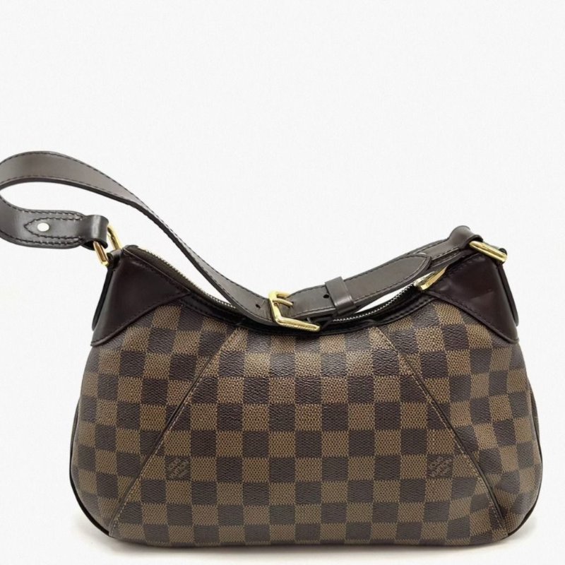 LV 棕棋盤南瓜腋下包 32*21*6 98新配件塵袋-5