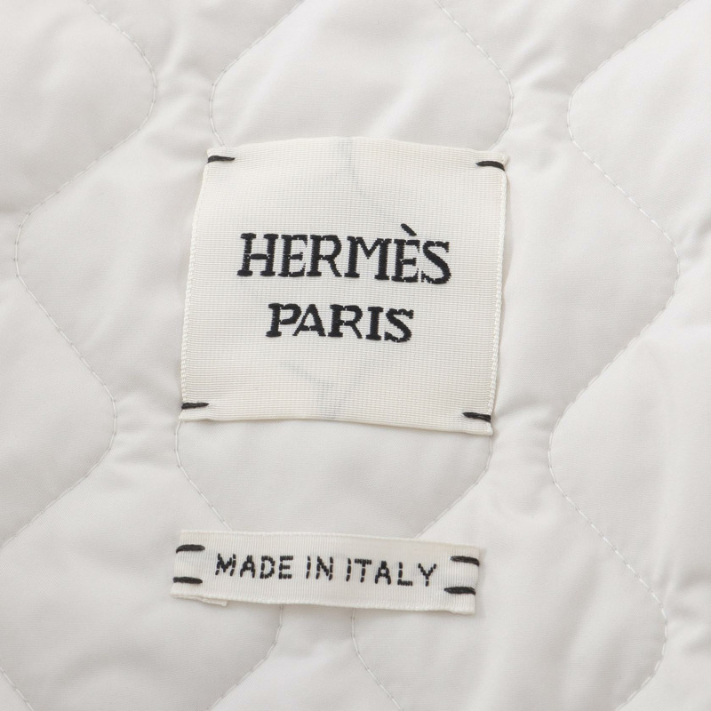 愛馬仕其他款式白色羊絨聚酯大衣，二手女款-2