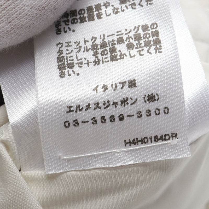 愛馬仕其他款式白色羊絨聚酯大衣，二手女款-4