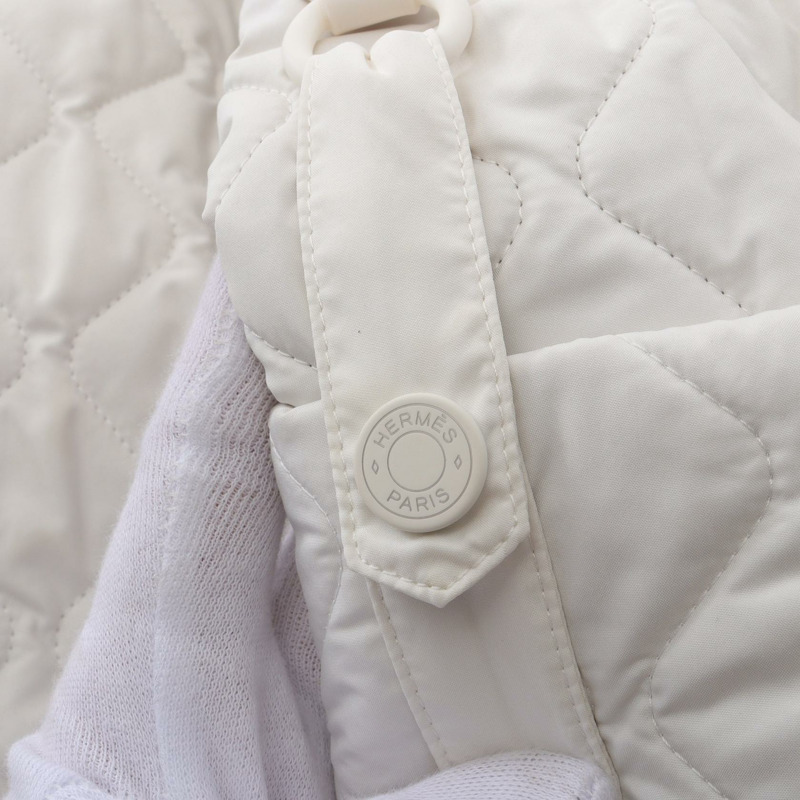 愛馬仕其他款式白色羊絨聚酯大衣，二手女款-6