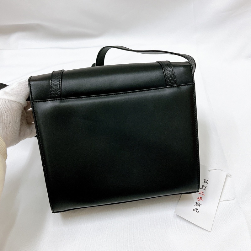 莉亞精品♡Ferragamo 學院包 黑 二手-3