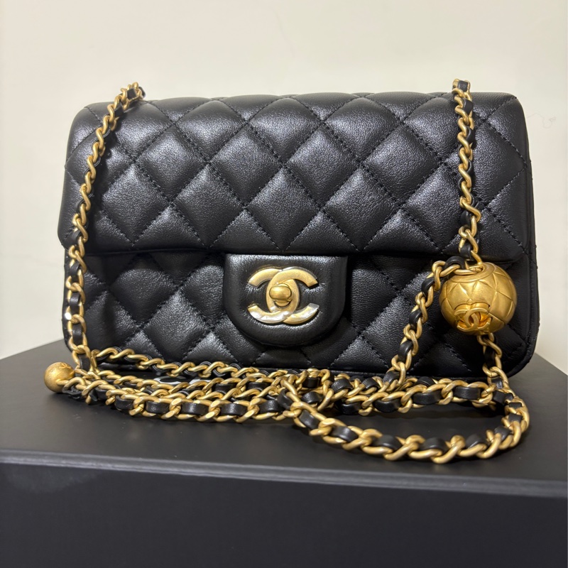 Chanel 24K 香奈兒 cf mini 20 金球 硬底-0
